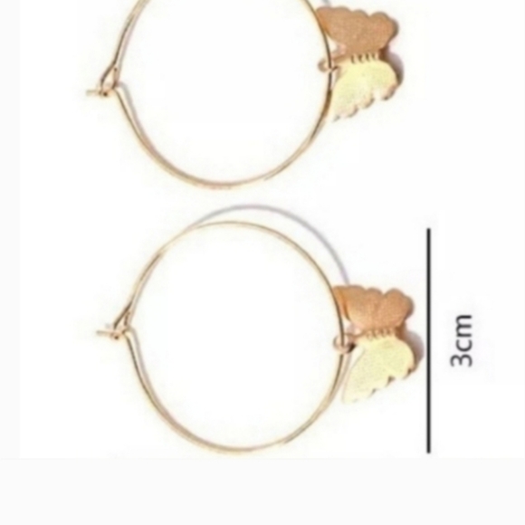 Free People White Butterfly Charm Hoop Earrings NEW - Picture 8 of 10